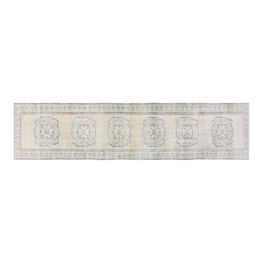 Hand-Knotted Wool Anatolian Runner Rug 2'6" x 7'6" Vintage Turkish: Hand-Knotted Wool Anatolian Runner Rug 2'6" x 7'6" Vintage Turkish This vintage Turkish Anatolian rug is hand-knotted from wool, combining traditional craftsmanship with a modern design sensibility. T