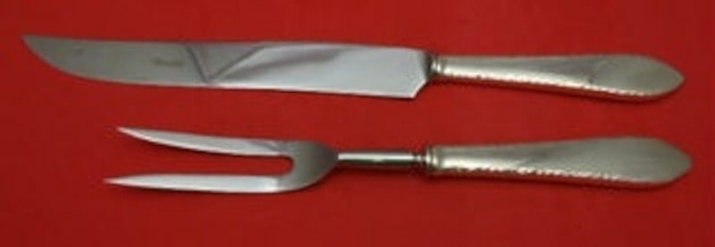 Tiffany & Co Feather Edge Sterling Silver 2-Piece Roast Carving Set (1 of 2)