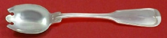 Frank Smith Fiddle Thread Sterling Silver Ice Cream Fork Custom Made 5 3/4": Frank Smith Fiddle Thread Sterling Silver Ice Cream Fork Custom Made 5 3/4" This exquisite ice cream dessert fork is crafted from high-quality sterling silver and features the elegant Fiddle Thread pa