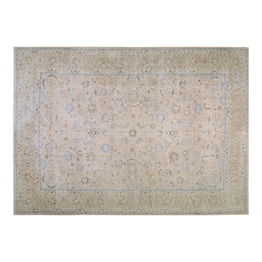 Handmade Anatolian Wool Rug in Greige 11'2 x 16 Foot (1 of 5)