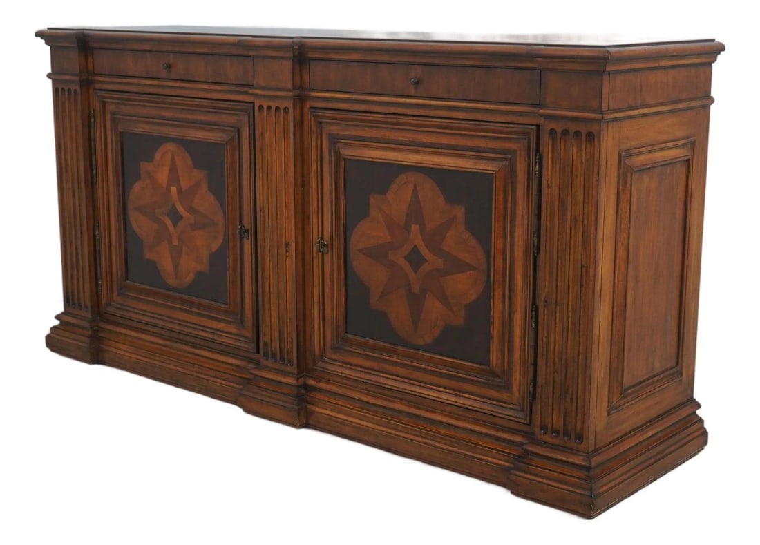 Mahogany Ethan Allen Continental Sideboard with Marquetry Inlay (1 of 10)