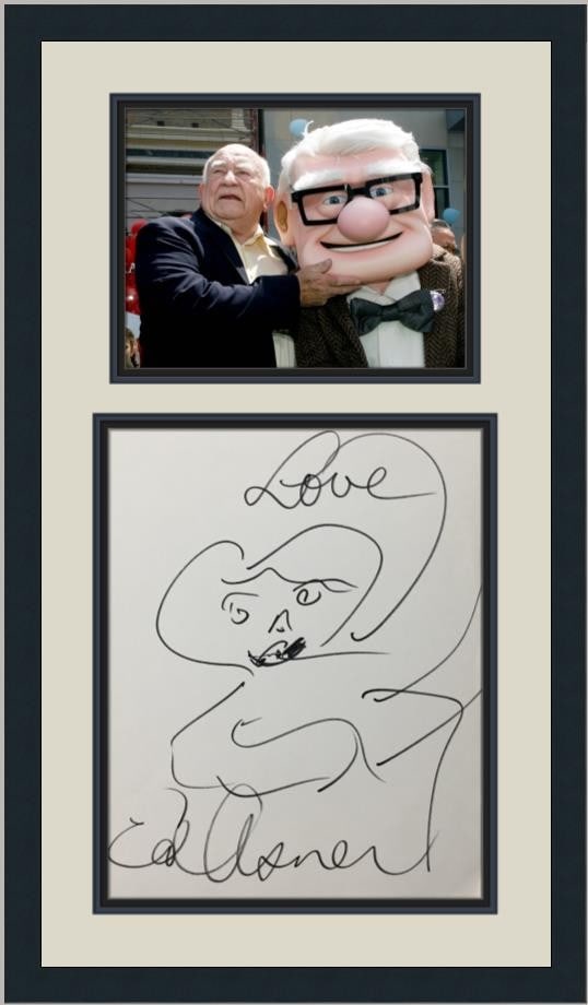 JSA Certified Edward Asner Signed Self Portrait Framed Artwork (1 of 6)