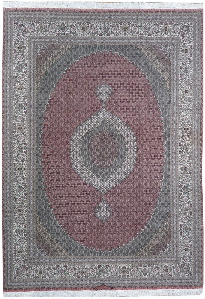 Rust Red Persian Tabriz Mahi Rug 8'3 x 11'2 Handcrafted Silk-like Design: Rust Red Persian Tabriz Mahi Rug 8'3 x 11'2 Handcrafted Silk-like Design Free continental US Shipping Discover the elegance of this handcrafted Persian Tabriz Mahi rug, measuring 8' 3" x 11' 2". Artfu