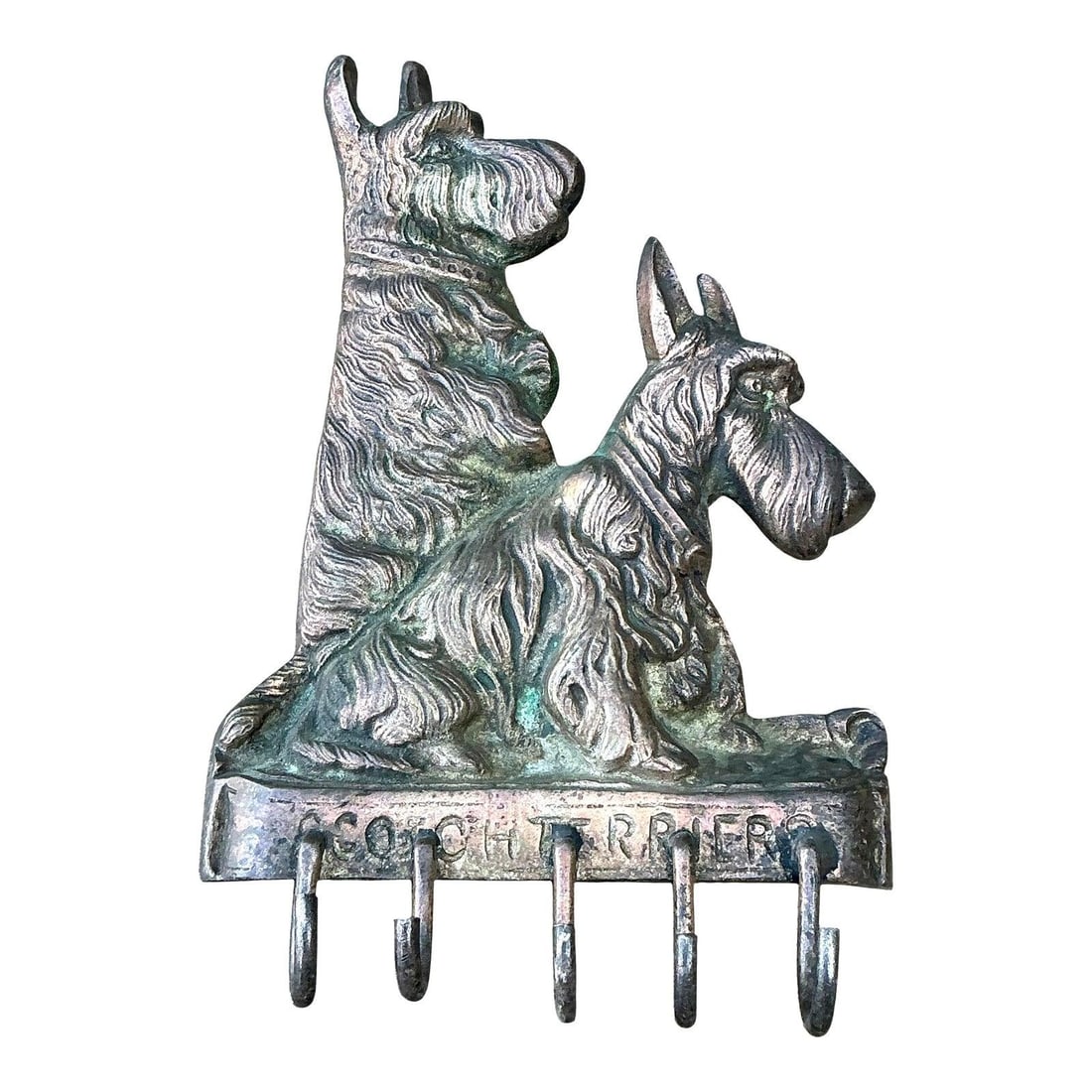 Wall Mounted Metal Scottie Key Rack with 5 Hooks (1 of 10)