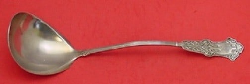 Whiting Alhambra Sterling Silver Soup Ladle 14 Inch Monogrammed: Whiting Alhambra Sterling Silver Soup Ladle 14 Inch Monogrammed This exquisite soup ladle features the elegant Alhambra pattern by Whiting, crafted from high-quality sterling silver. Measuring 14 inch