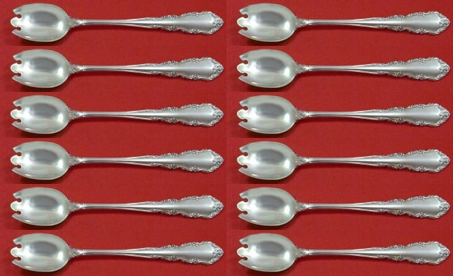 Wallace Shenandoah Sterling Silver Ice Cream Fork Set of 12 6 Inch (1 of 5)