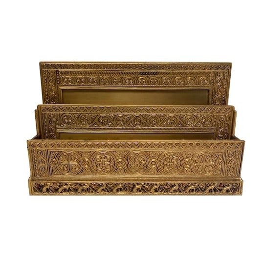 Tiffany Studios Venetian bronzed gold letter rack (1 of 10)