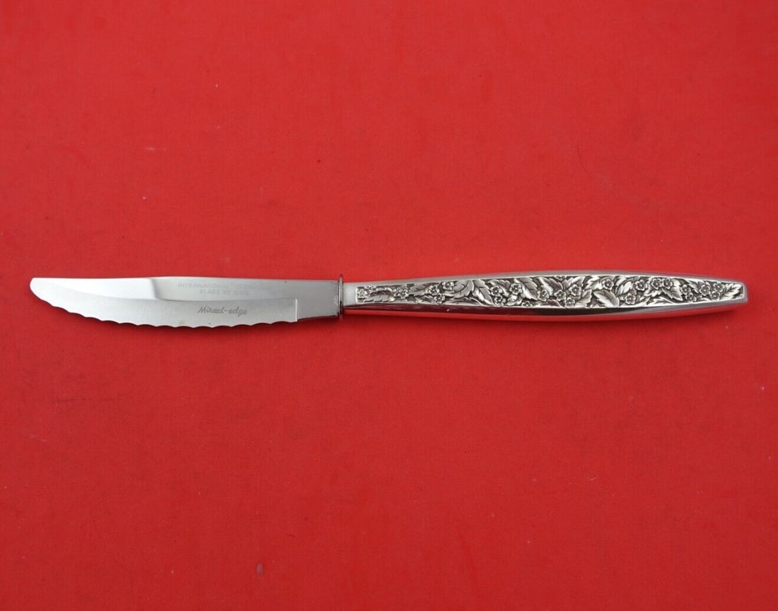 Valencia International Sterling Silver Steak Knife 9 1/8 Inch (1 of 3)