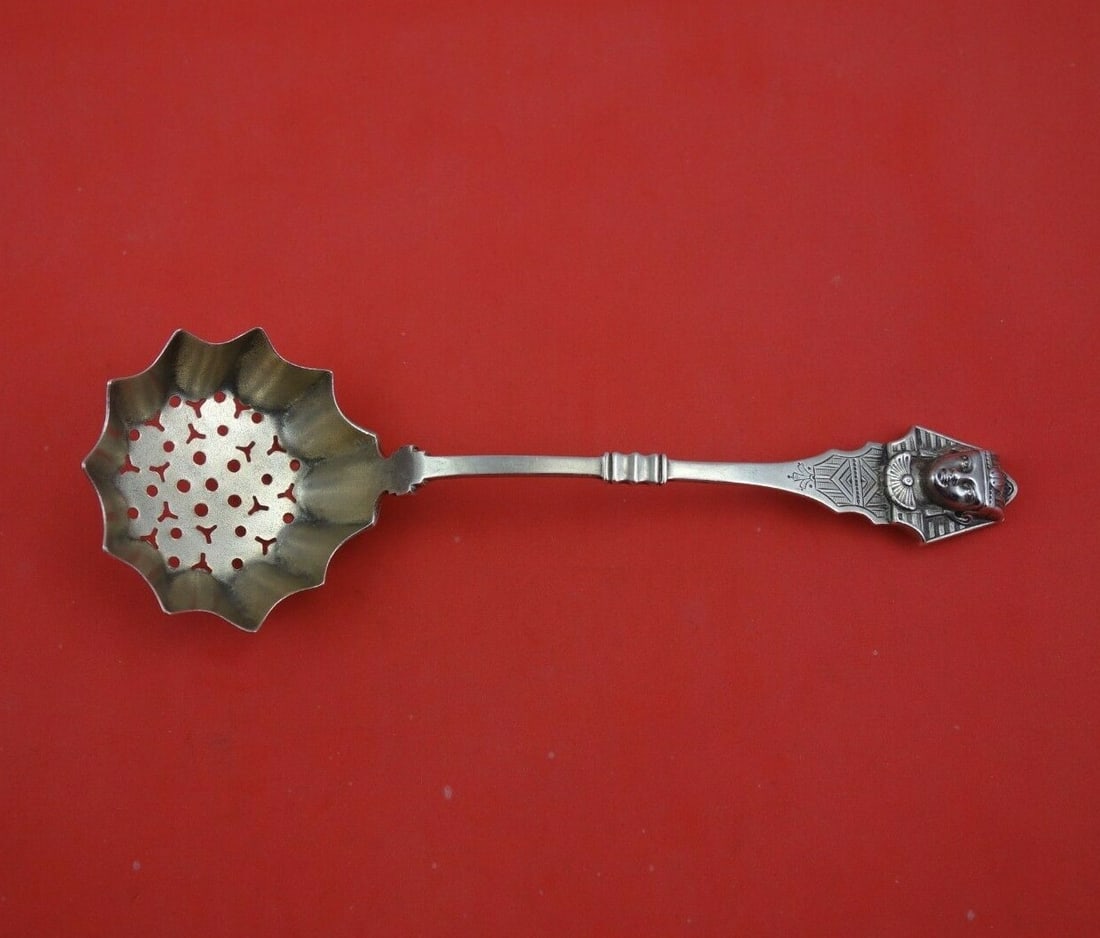 Jaccard Pharaoh Sterling Silver Sugar Sifter Ladle 7 1/4" Monogrammed: Jaccard Pharaoh Sterling Silver Sugar Sifter Ladle 7 1/4" Monogrammed Introducing the Pharaoh by Jaccard Sterling Silver Sugar Sifter Ladle, a stunning addition to your tableware collection. Crafted b