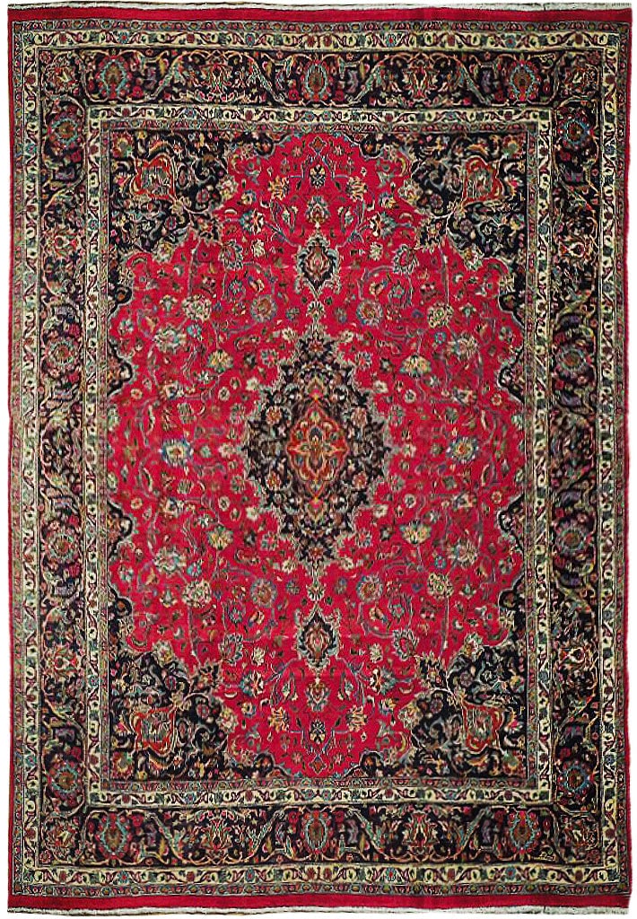 9.7 x 12.4 Handmade Semi-Antique Persian Kashan Rug Premium Wool: 9.7 x 12.4 Handmade Semi-Antique Persian Kashan Rug Premium Wool Free continental US Shipping Discover the elegance of this 9.7 x 12.4 handmade semi-antique Persian traditional Kashan design rug, a tr