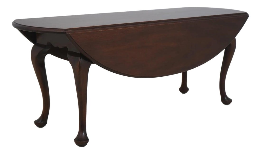 Queen Anne Style Mahogany Drop Leaf Coffee Table with Pad Feet (1 of 10)