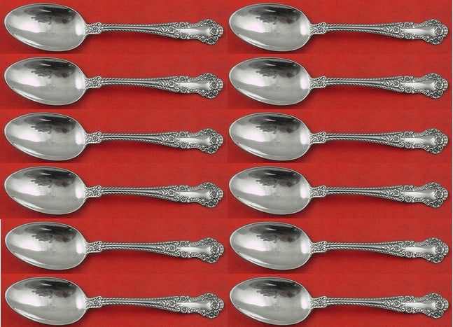 Gorham Cambridge Sterling Silver Teaspoon Set 12 Pieces 5 3/4": Gorham Cambridge Sterling Silver Teaspoon Set 12 Pieces 5 3/4" This exquisite 12-piece set of teaspoons features the elegant Cambridge pattern by Gorham, crafted from high-quality sterling silver. Eac