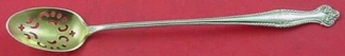 Towle Canterbury Sterling Silver Olive Spoon Gold Wash 8.5" Serving: Towle Canterbury Sterling Silver Olive Spoon Gold Wash 8.5" Serving This exquisite Canterbury pattern olive spoon by Towle is crafted from sterling silver and features a beautiful gold wash finish. Me
