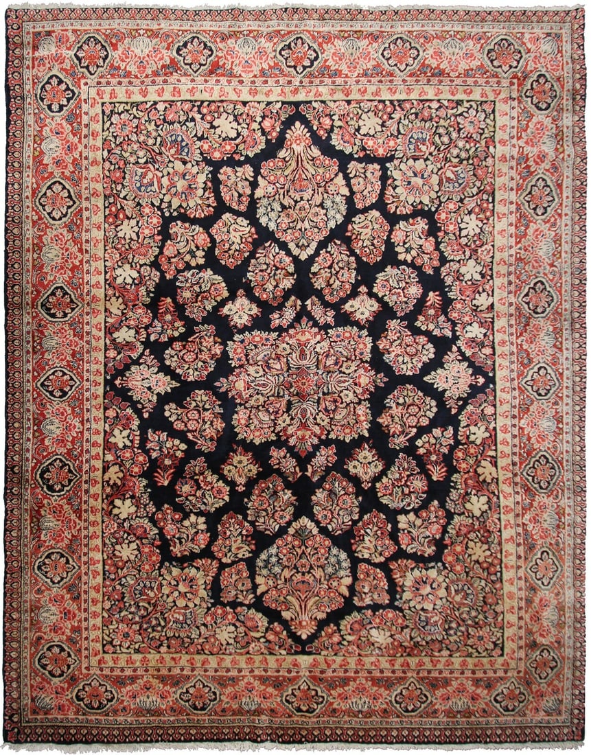 Antique Mohajeran Persian Vase Floral Wool Area Rug 9x12 (1 of 11)