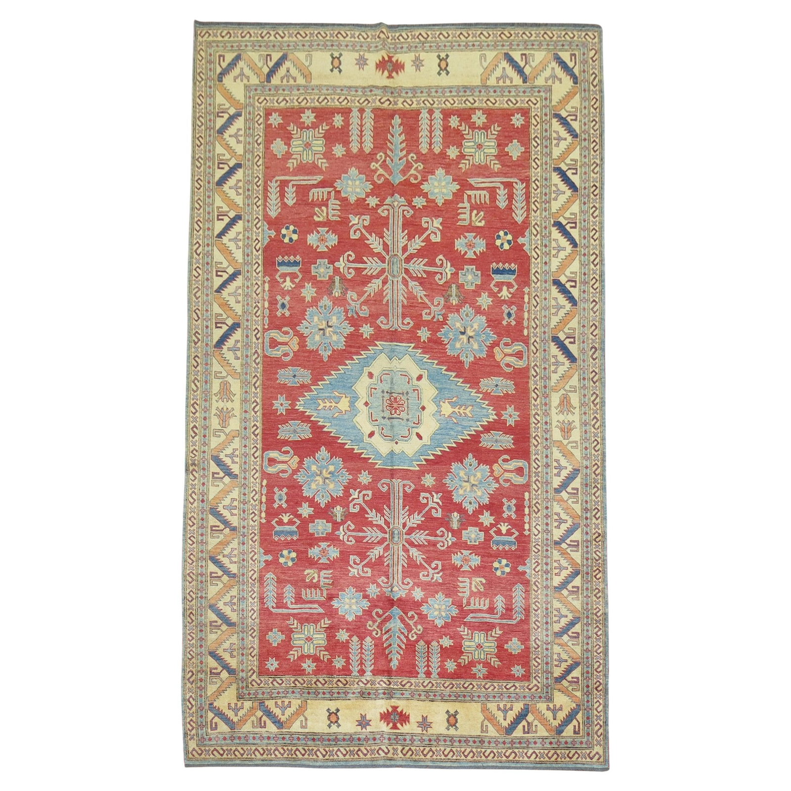 Tribal Hand-Knotted Wool Afghan Rug 7'1" x 11'10" (1 of 8)