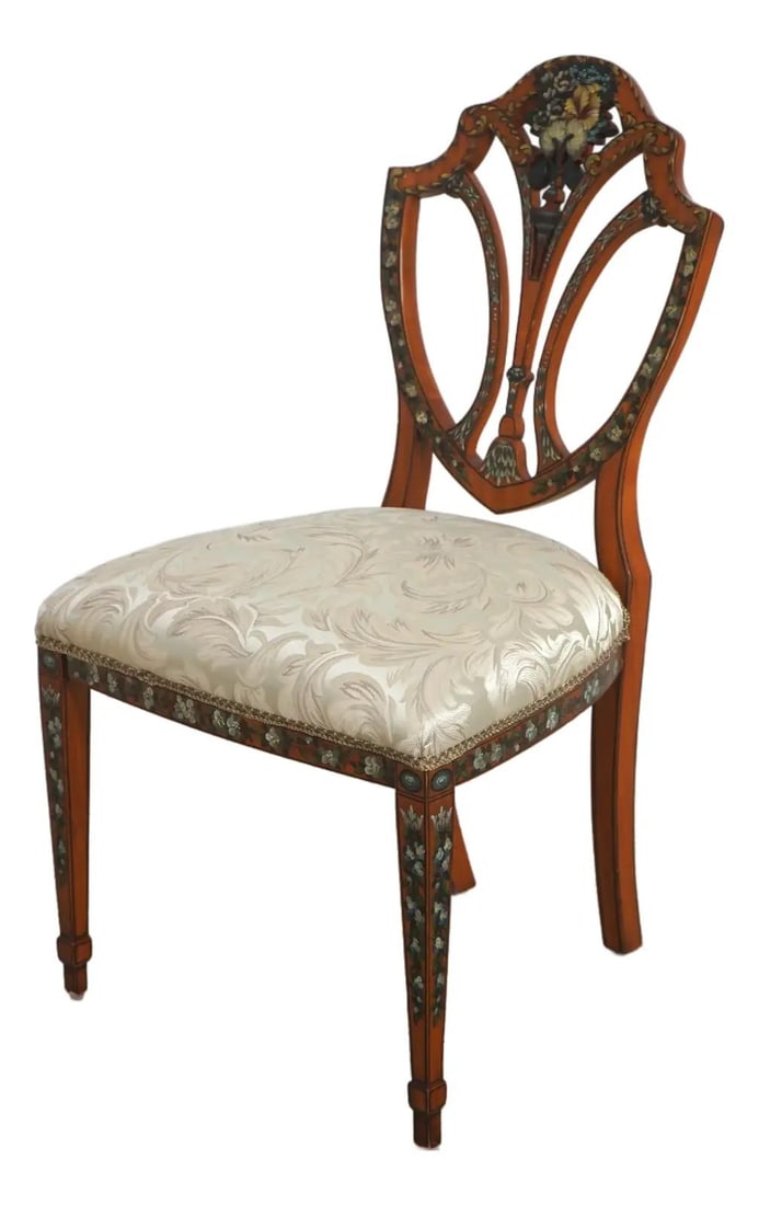 Hand Painted Shield Back Adams Style Chair by Maitland Smith (1 of 10)
