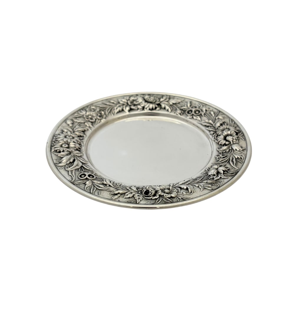 S Kirk Son Sterling Silver Repousse Round Tray Plate 6.25 (1 of 3)