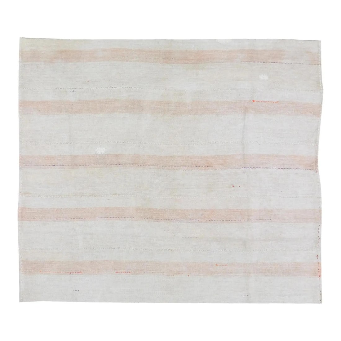 Turkish Wool Flatweave Area Rug in Beige 5'8" x 6'6": Turkish Wool Flatweave Area Rug in Beige 5'8" x 6'6" This vintage Turkish flatweave rug is crafted with traditional techniques, combining enduring craftsmanship with a modern design sensibility. Made 
