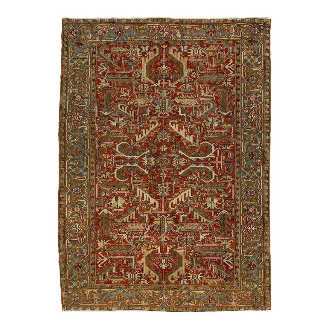 Antique Persian Heriz Serapi Wool Rug 6'4 x 8'9 (1 of 9)