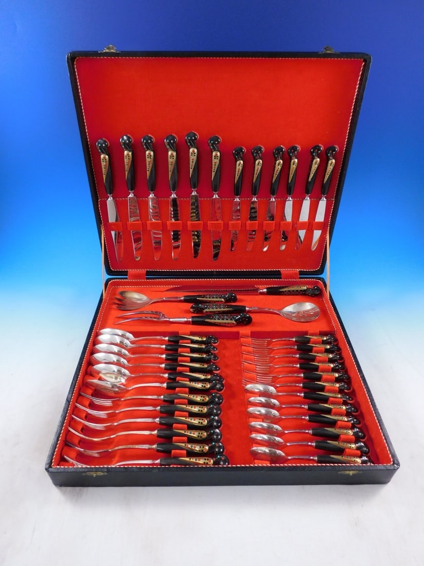 40 Piece Haddad Firebird Phoenix Jezzine Stainless Flatware with Box (1 of 14)