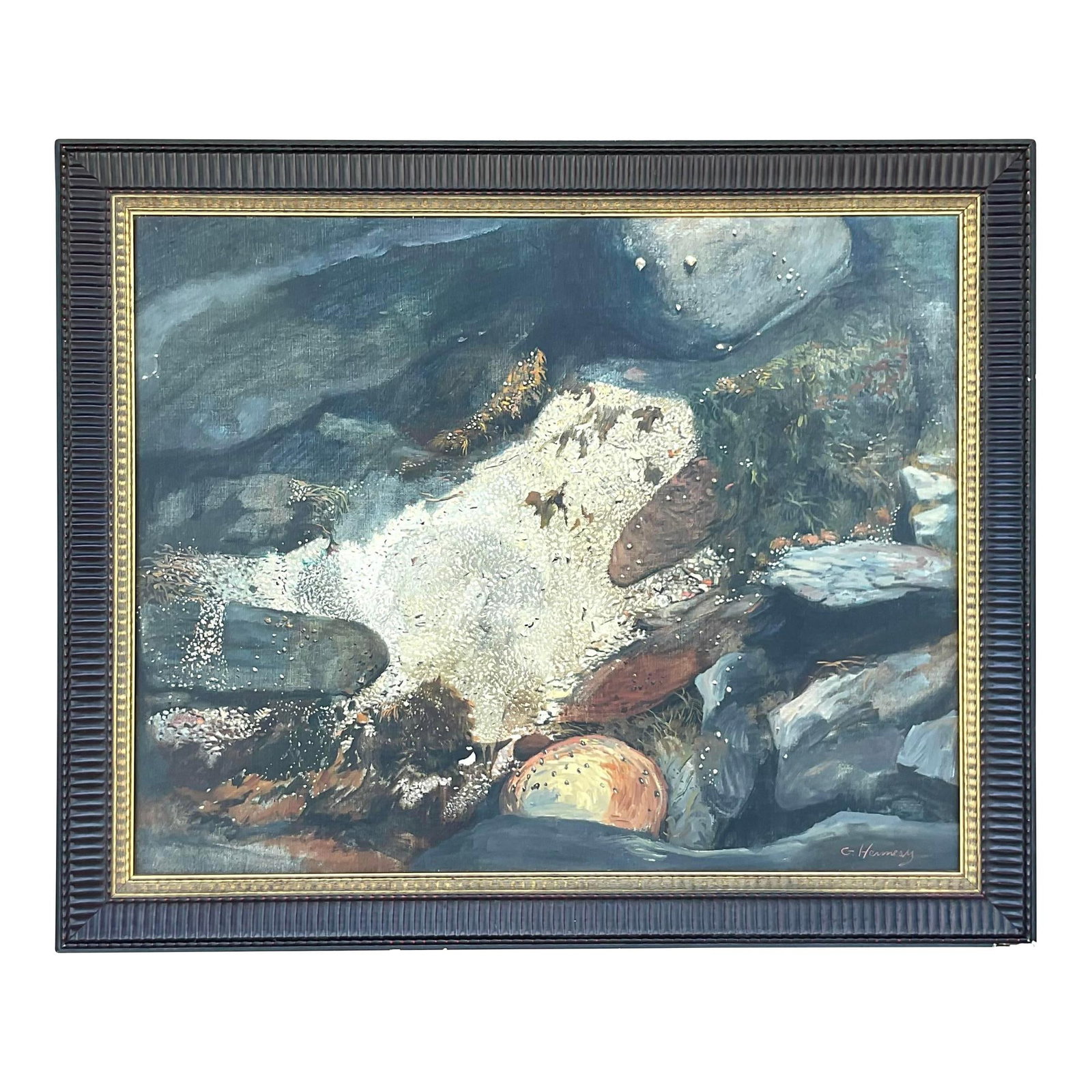 Tidal Basin Vintage Boho Abstract Oil Painting by G. Hennessy (1 of 10)