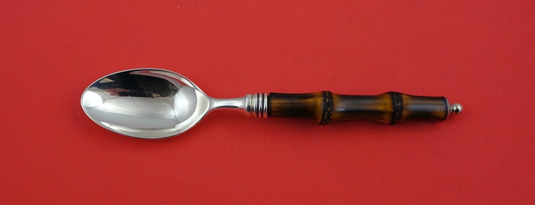 Buccellati Tahiti Sterling Silver Spoon with Bamboo Handle 8 inches (1 of 2)