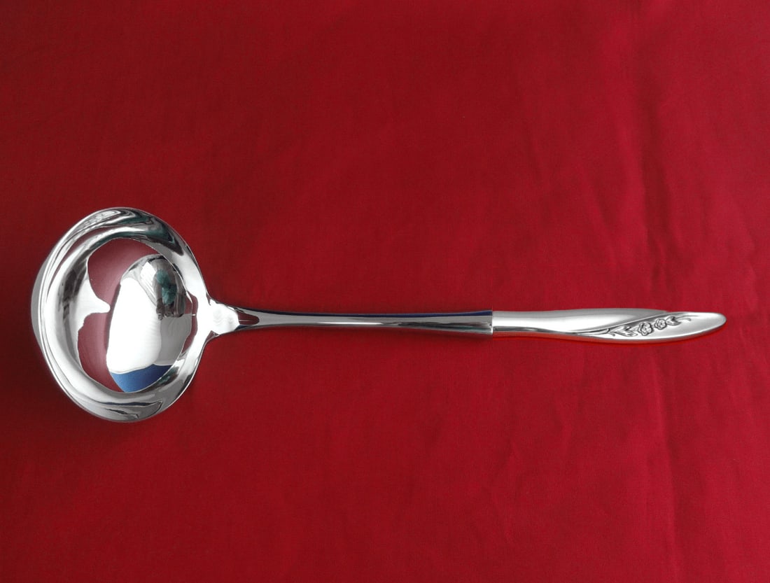 Gorham Blithe Spirit Sterling Silver Soup Ladle Custom Made 10.5": Gorham Blithe Spirit Sterling Silver Soup Ladle Custom Made 10.5" Elevate your dining experience with this exquisite soup ladle from the Blithe Spirit pattern by Gorham. Crafted from high-quality ster