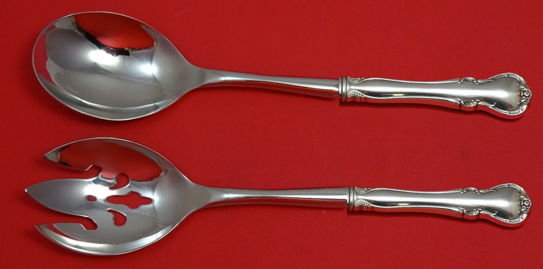 Towle French Provincial Sterling Silver Salad Serving Set 2-Piece: Towle French Provincial Sterling Silver Salad Serving Set 2-Piece Enhance your dining experience with this exquisite French Provincial Salad Serving Set by Towle. Crafted from sterling silver, this cu