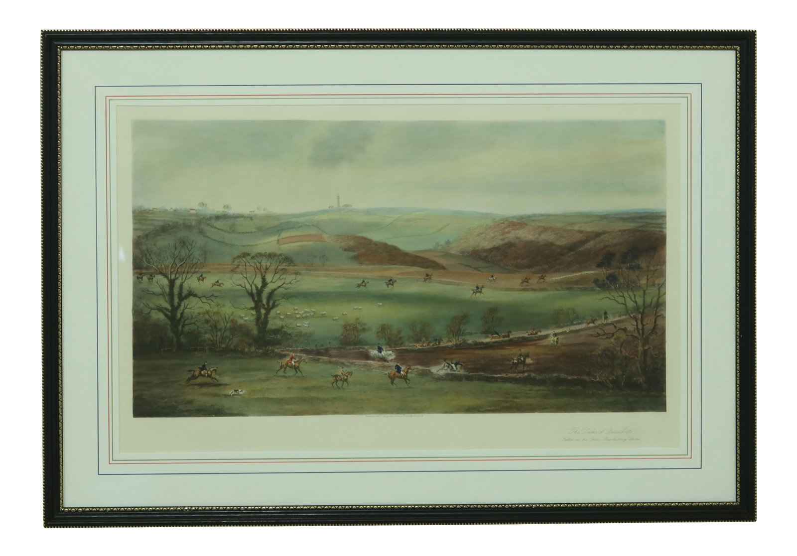 Vintage 1911 Duke of Beaufort Hunt Scene Framed Engraving 35.5 x 25: Vintage 1911 Duke of Beaufort Hunt Scene Framed Engraving 35.5 x 25 This stunning vintage engraving captures a classic English hunt scene and is approximately 100 years old, having been published in 1