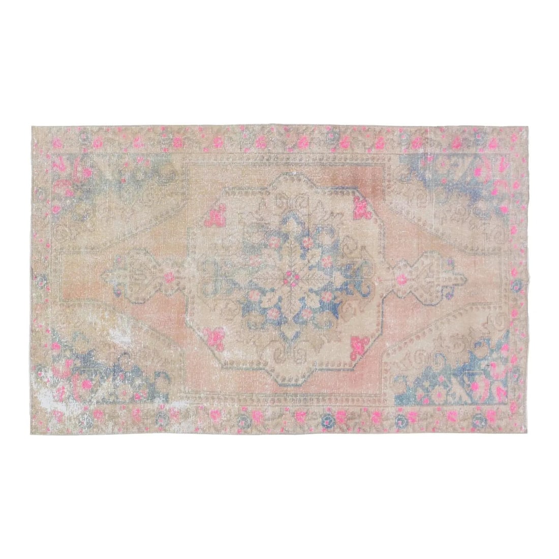 Anatolian Wool Area Rug Hand Knotted 4'4" x 7'2" Vintage Turkish: Anatolian Wool Area Rug Hand Knotted 4'4" x 7'2" Vintage Turkish This vintage Turkish Anatolian rug is hand-knotted from wool using traditional rug-making techniques. It features a versatile design th