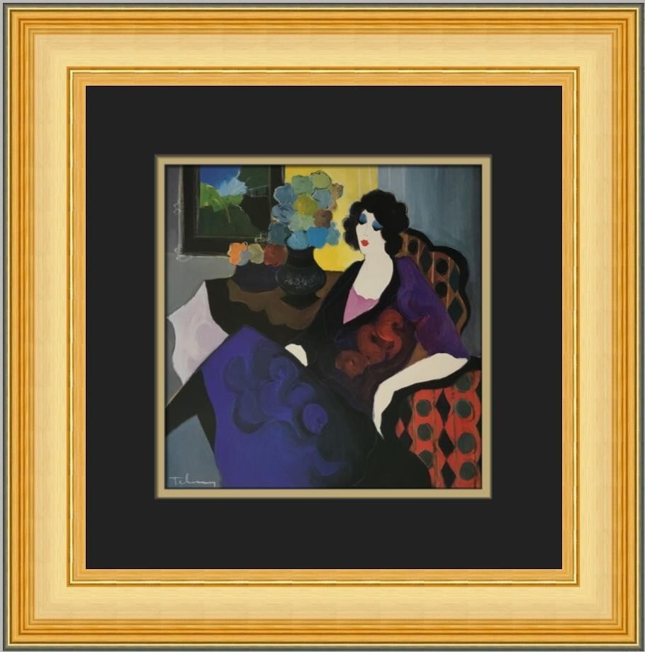 Itzchak Tarkay Katherine Custom Framed Art Print 16x16 Contemporary 1979 (1 of 2)