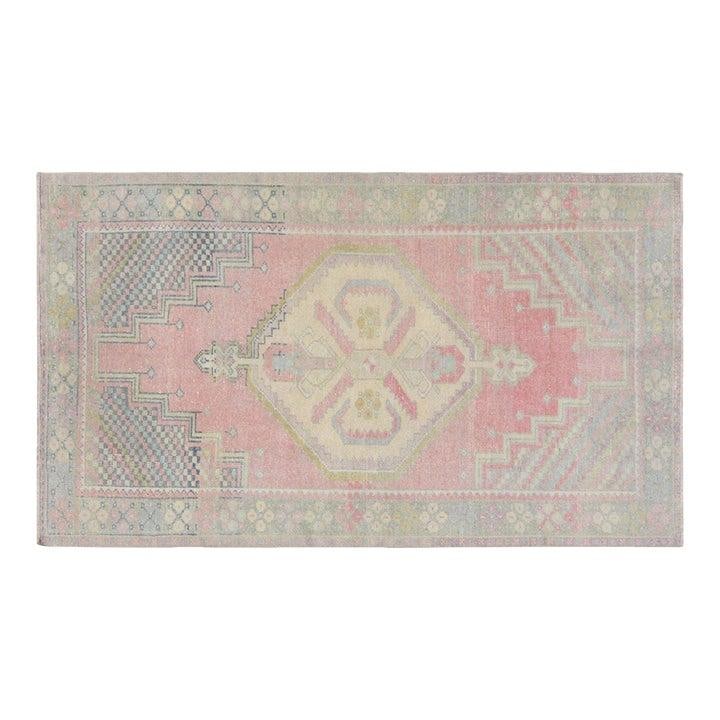 Handmade Anatolian Wool Area Rug 3'7" x 6'3" Vintage Turkish Carpet: Handmade Anatolian Wool Area Rug 3'7" x 6'3" Vintage Turkish Carpet This vintage Turkish Anatolian rug is hand-knotted from wool, showcasing traditional craftsmanship blended with a modern design sens