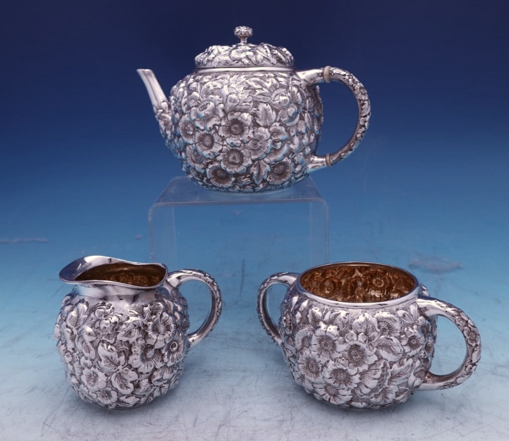 Shiebler Flora 3 Piece Sterling Silver Tea Service (1 of 14)