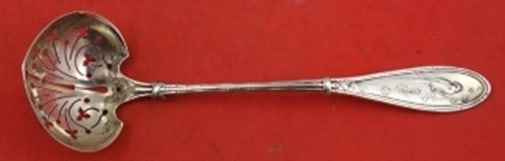 Whiting Japanese Sterling Silver Sugar Sifter Serving Ladle 5 7/8": Whiting Japanese Sterling Silver Sugar Sifter Serving Ladle 5 7/8" Sterling silver sugar sifter ladle in the Japanese pattern by Whiting. This pre-owned piece dates to 1850-1899 and is identified as J