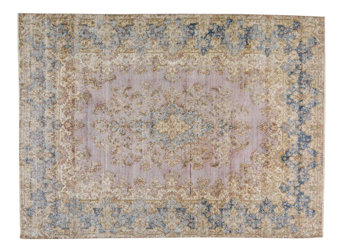Fine Weave Organic Wool Hand Knotted Rug in Vintage Style 8'11 x 10'10 (1 of 6)