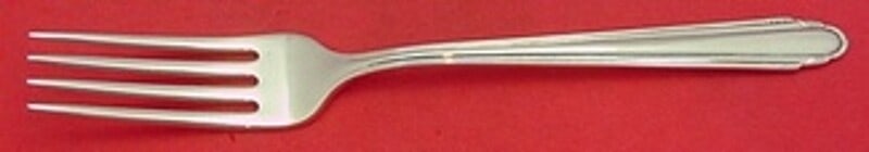 Dominick & Haff Contempora Sterling Silver Dinner Fork 7 7/8": Dominick & Haff Contempora Sterling Silver Dinner Fork 7 7/8" This exquisite dinner fork is part of the Contempora pattern by Dominick & Haff, crafted from high-quality sterling silver. Measuring 7 7/