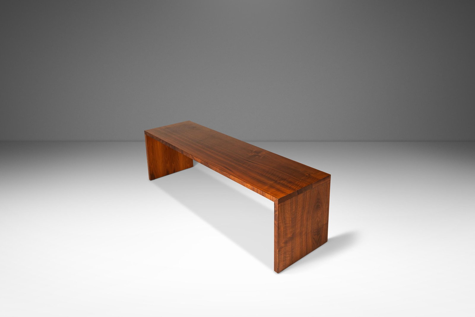 Walnut Studio Gallery Bench Handmade American Minimalist MCM 64 in (1 of 18)