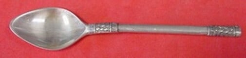 Wallace Aegean Weave Plain Sterling Silver Demitasse Spoon 4 3/8 Inch: Wallace Aegean Weave Plain Sterling Silver Demitasse Spoon 4 3/8 Inch This exquisite demitasse spoon features the Aegean Weave Plain pattern by Wallace, crafted from high-quality sterling silver. Meas