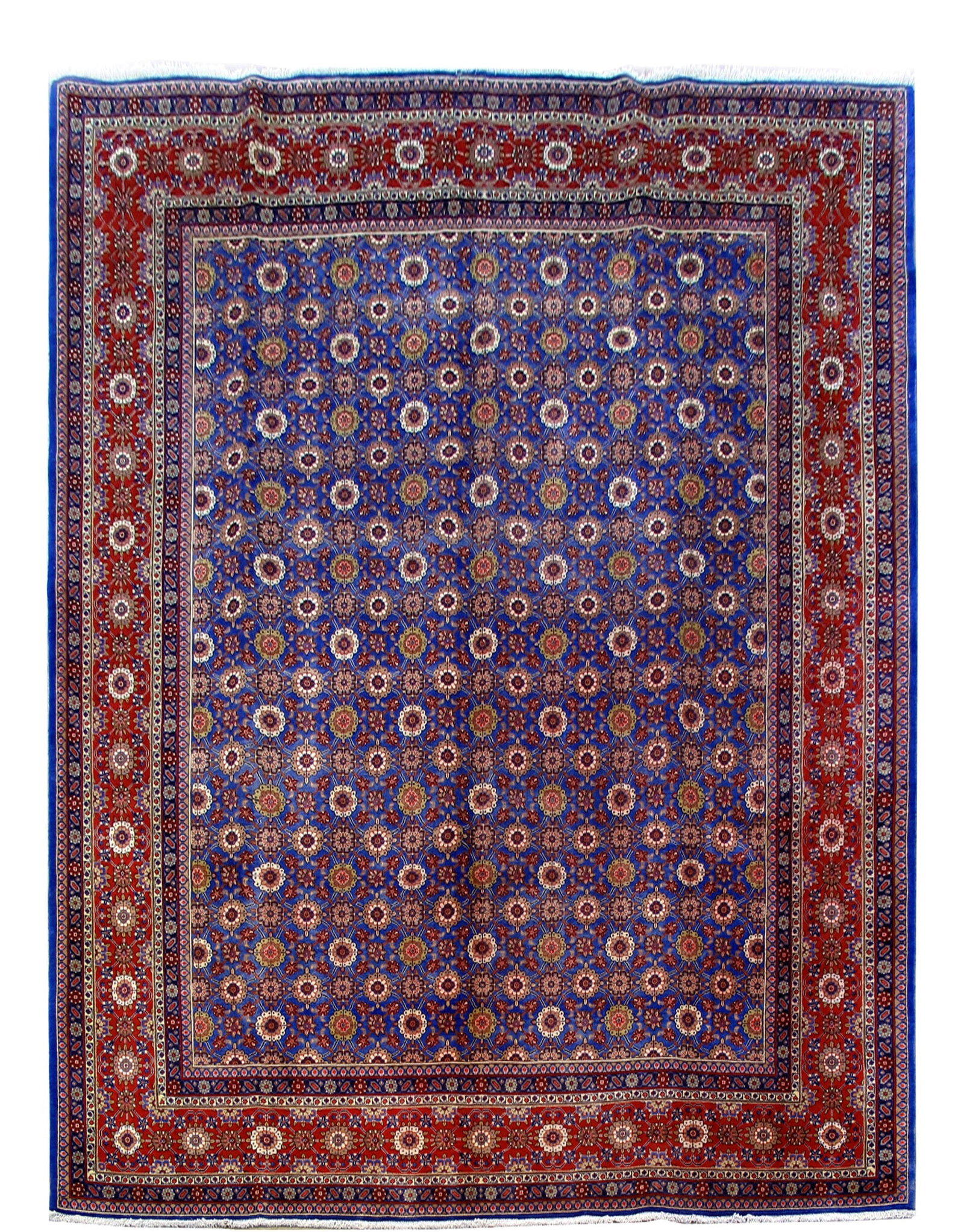 Handmade 9.8 x 12.11 Blue Persian Kashmar Rug from Iran: Handmade 9.8 x 12.11 Blue Persian Kashmar Rug from Iran Free continental US Shipping Enhance your living space with this exquisite 9.8 x 12.11 Blue Persian Kashmar Rug, handcrafted by skilled artisans