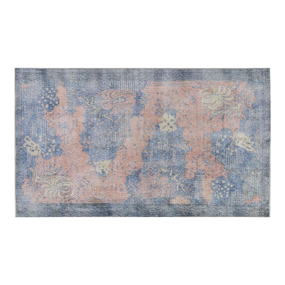 Hand-Knotted Wool Turkish Anatolian Area Rug 3'9'' x 6'9'': Hand-Knotted Wool Turkish Anatolian Area Rug 3'9'' x 6'9'' This vintage Turkish Anatolian rug is hand-knotted from wool using traditional rug-making techniques. Its navy blue color and rich texture sh