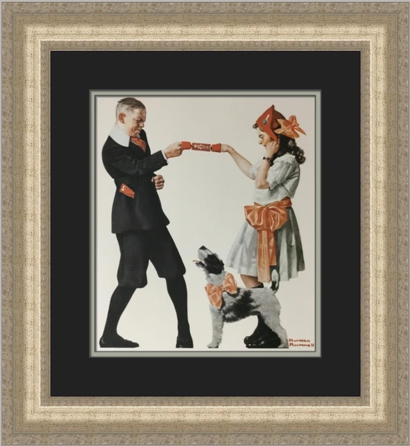 Norman Rockwell Party Games Custom Framed Print 1975 Americana Art (1 of 2)