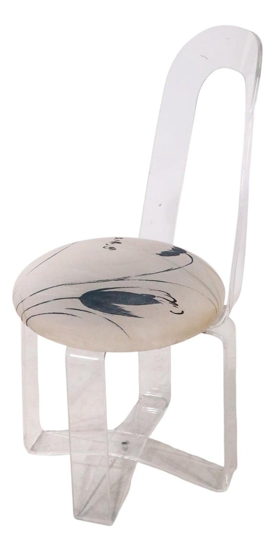 Vintage Hollywood Regency Lucite Vanity Chair by Karmel Plastics (1 of 7)