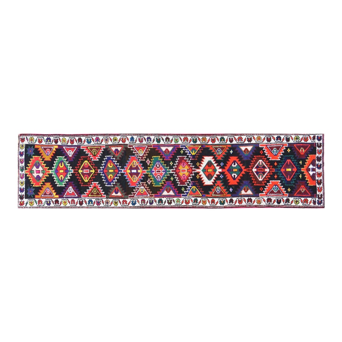 Turkish Kurdish Wool Runner Hand Knotted 2'9" x 11'7" Vintage Rug (1 of 6)
