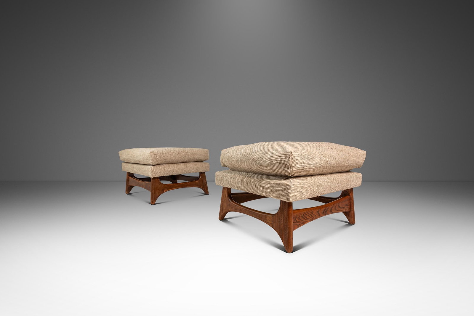 Pair of Walnut Mid Century Footstools in the Manner of Adrian Pearsall (1 of 18)