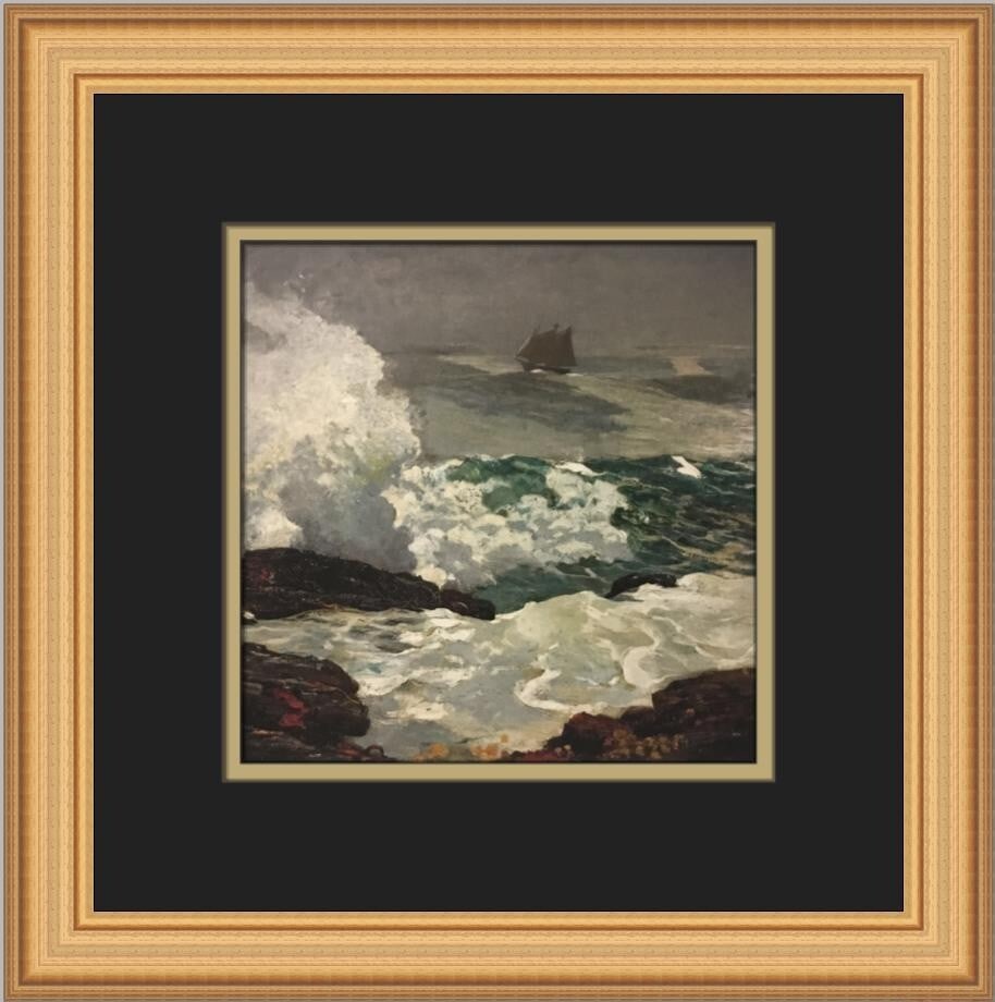Winslow Homer On a Lee Shore Custom Framed Print 13x13 (1 of 2)