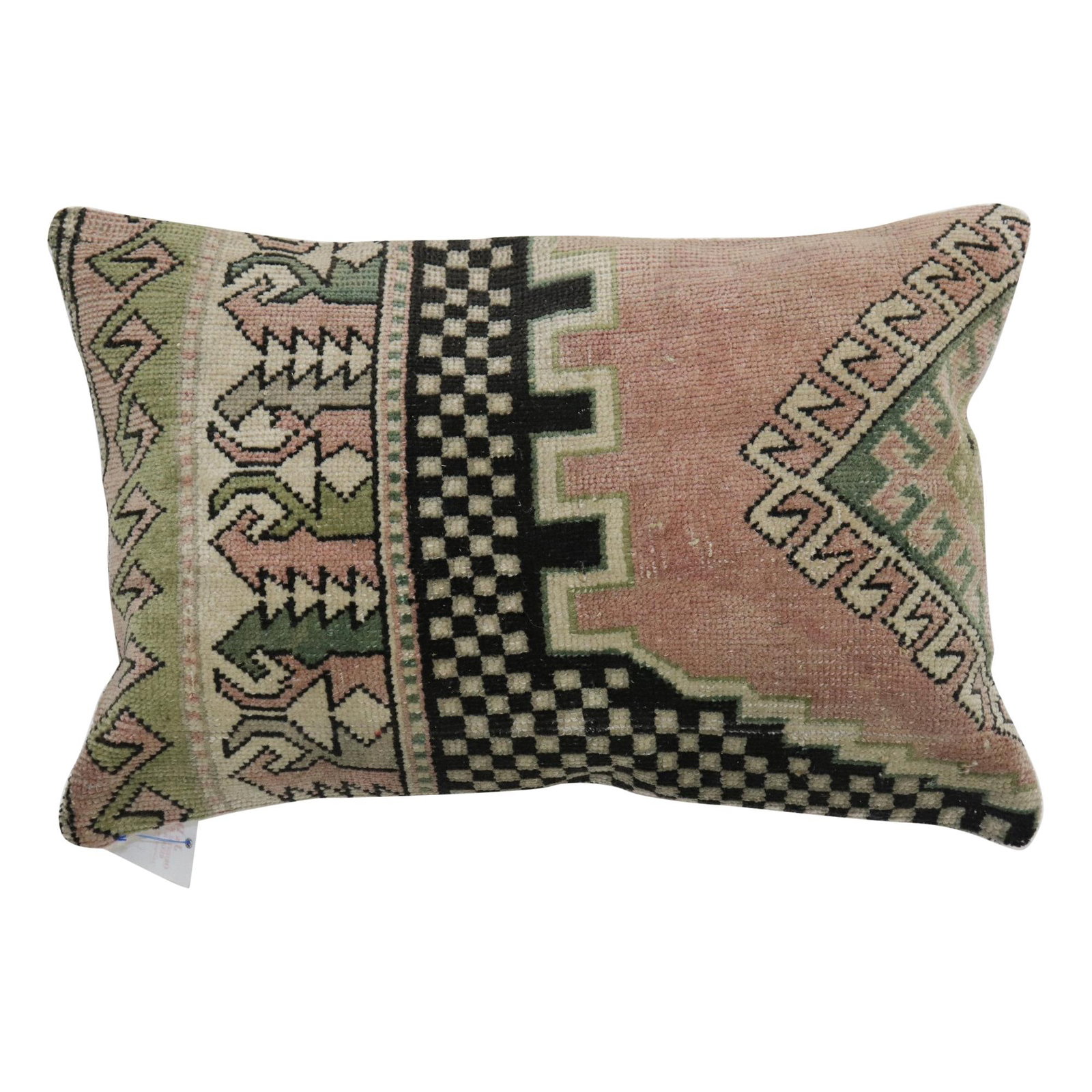 Zabihi Collection Geometric Turkish Rug Pillow 16 x 23 Spanish Colonial Style: Zabihi Collection Geometric Turkish Rug Pillow 16 x 23 Spanish Colonial Style This exquisite pillow features a unique design derived from a mid-20th century Turkish rug, offering a blend of cultural a