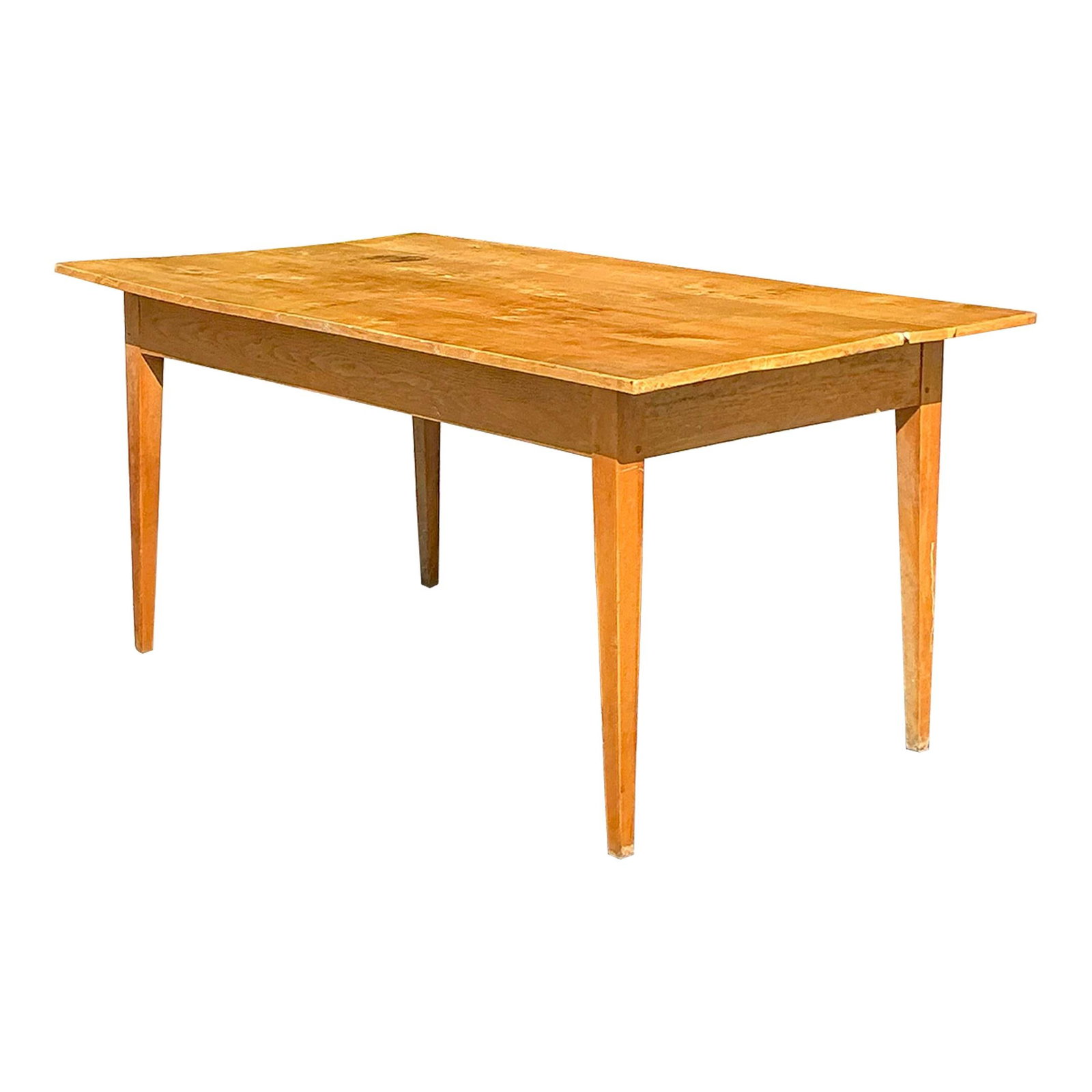 Chic Vintage Boho Wood Farm Table from Palm Beach Estate: Chic Vintage Boho Wood Farm Table from Palm Beach Estate Introducing a stunning Vintage Boho Plank Farm Table, showcasing a chic wide plank design complemented by beautiful wood grain details. This ta