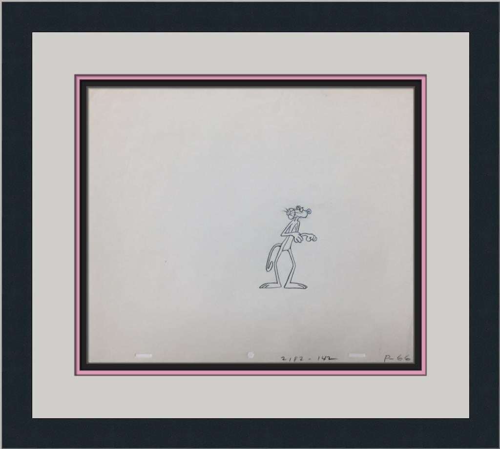 Pink Panther Model Sheet Drawing Custom Framed 1980 MGM (1 of 3)