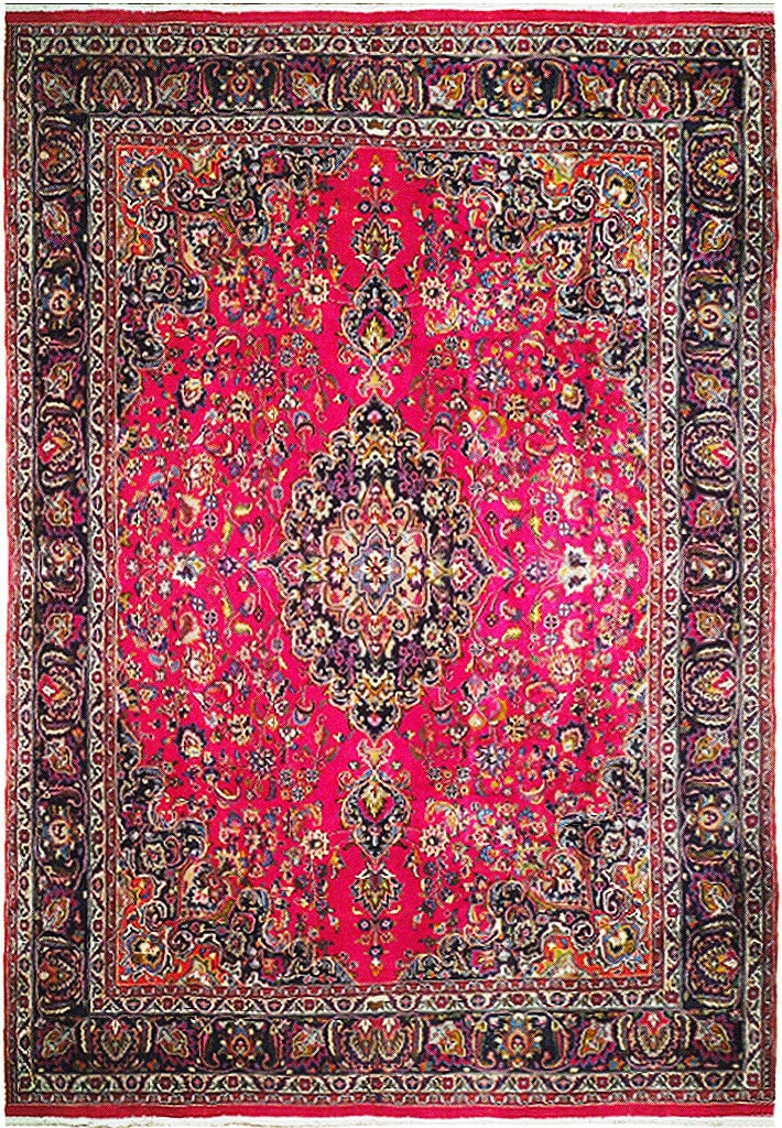 9.8 x 12.5 Telemagenta Persian Mashad Area Rug Handmade Luxury (1 of 6)
