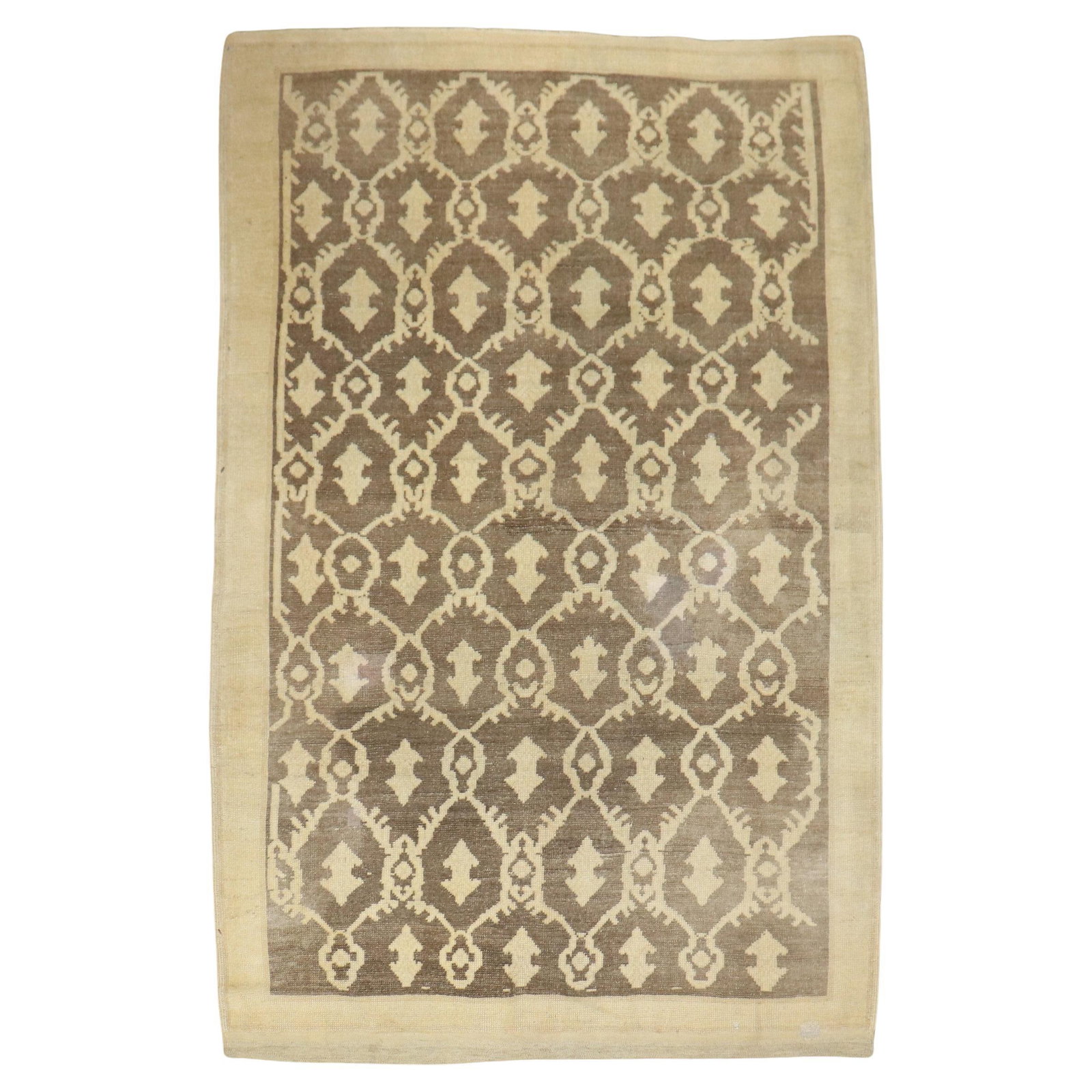 Zabihi Collection Vintage Turkish Wool Hand-Woven Rug 59 x 86: Zabihi Collection Vintage Turkish Wool Hand-Woven Rug 59 x 86 Enhance your space with this stunning Vintage Turkish Decorative Rug from the Zabihi Collection. This mid-century modern piece is hand-wov